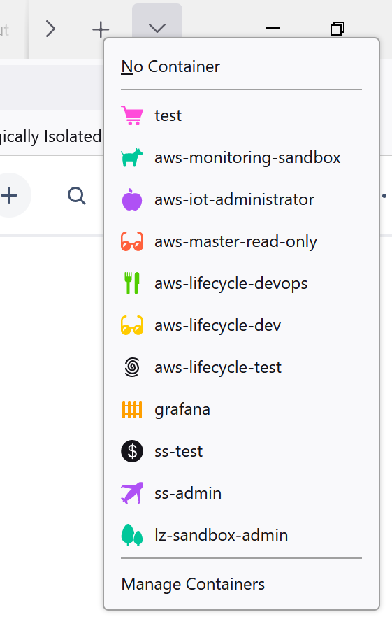using a firefox container to login into a separate account