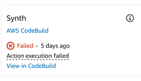 failed codebuild step