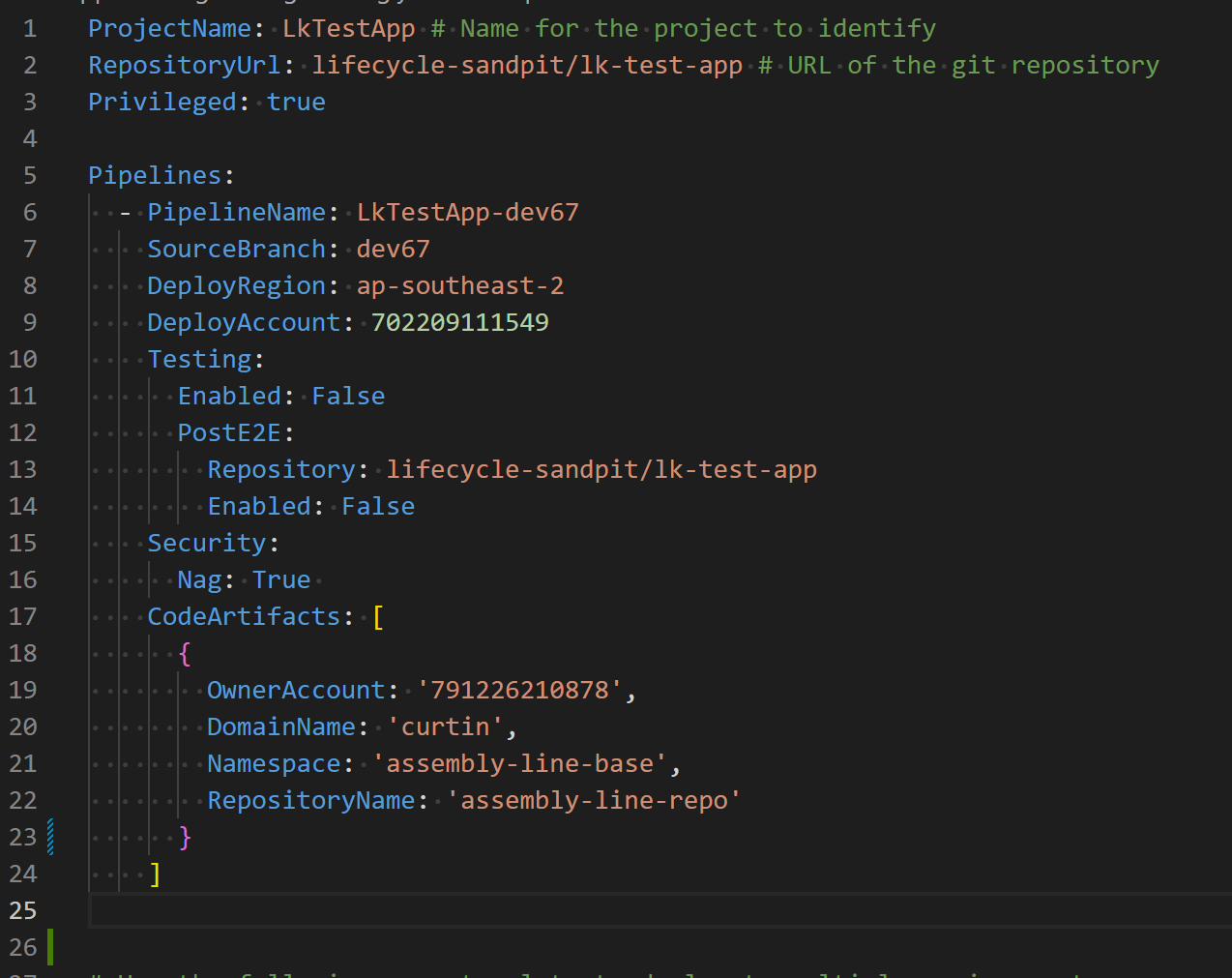 further configurations to the stack
