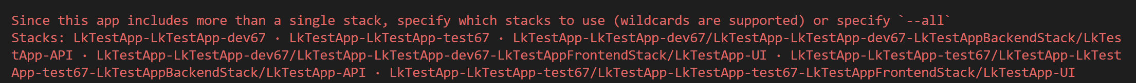 Error trace due to stack config