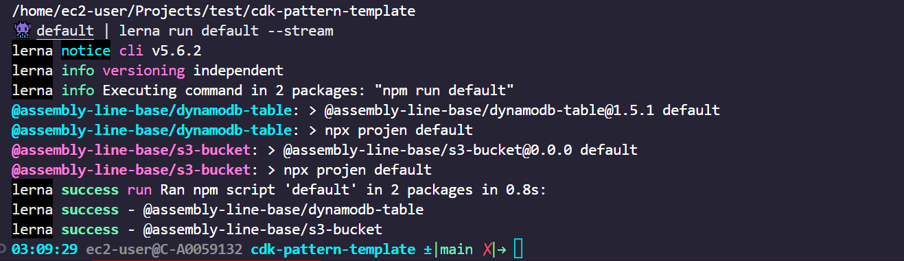 Text confirming a Projen activation